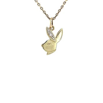 Gouden haas hanger 14 karaat, Verzenden, Zo goed als nieuw, Goud