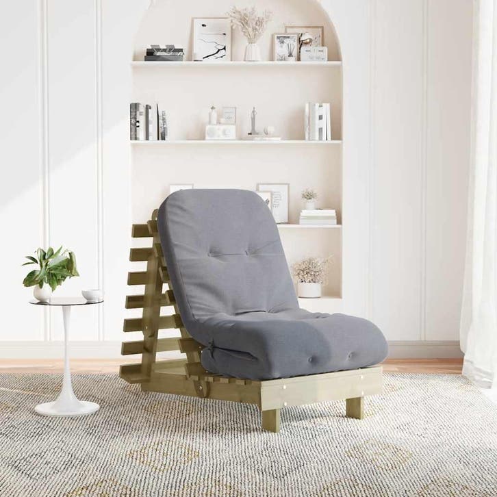 vidaXL Futon slaapbank met matras 60x206x11 cm geïmpregneerd, Huis en Inrichting, Slaapkamer | Slaapbanken, Bruin, Nieuw, Verzenden