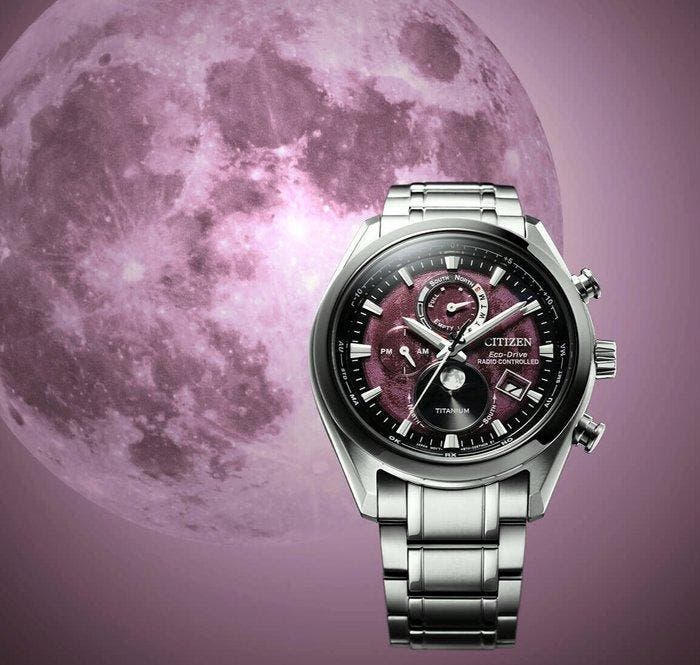 Citizen - Moonphase Tsuki Yomi - Radiocontrollato Titanio -, Sieraden, Tassen en Uiterlijk, Horloges | Heren