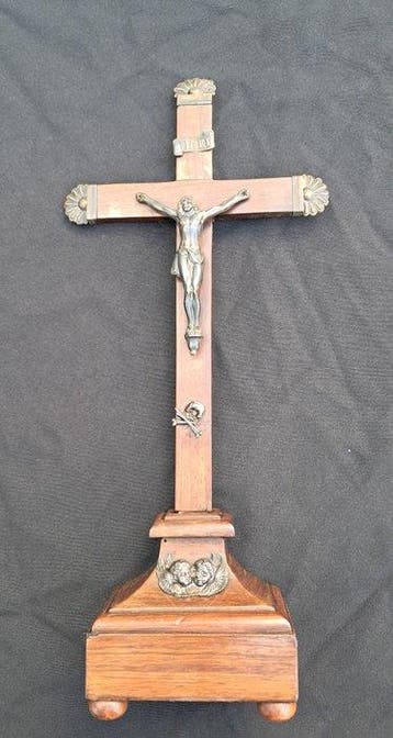 Barok stijl Kruis - hout, verzilverd - 1850-1900 -
