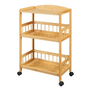 Keukentrolley Huddinge 80x53x30 cm naturel en zwart [en.casa, Verzenden