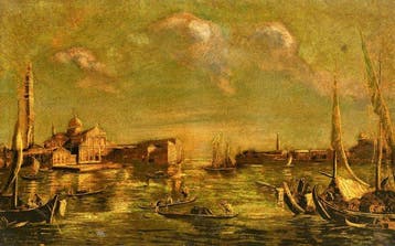 Venetian school (XIX-XX) - Venice, view of the St. Marks, Antiek en Kunst