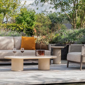 Hampton lounge tuintafel ovaal mortex beige 140x65xH35 cm 4, Ophalen of Verzenden, Nieuw