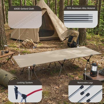 WESTTUNE Ultralichte Aluminium Camping Cot - Opvouwbaar Kamp, Caravans en Kamperen, Verzenden, Nieuw