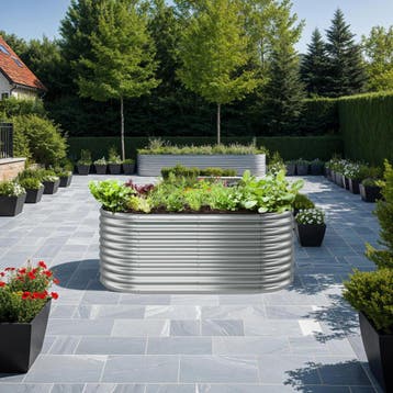 Hoge plantenbak Flormma, 1257l, verzinkt, 200x100x80cm, Verzenden, Nieuw