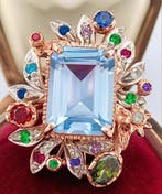 Zonder minimumprijs - Ring - 9 kt. Roségoud, Zilver, Nieuw