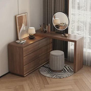 Moderne Houten Kaptafel met Spiegel en Ruime Opbergruimte, Verzenden, Nieuw