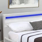 Gestoffeerd bed Verona - 120 x 200 cm - Wit - LED verlichtin, Verzenden, Nieuw