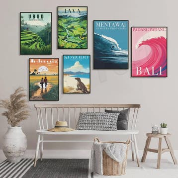 IndonesiÃ« Reisposters: Bali, Java, Komodo & Meer - Wanddeco, Verzenden, Nieuw