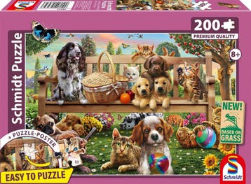 Puzzel - SCHMIDT SPIELE - Honden en katten op een picknic..., Verzenden, Nieuw