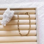 Gouden gesloten Figaro schakelarmband., Ophalen of Verzenden, Gebruikt, Overige kleuren, Goud