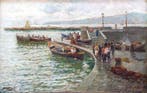 Attilio Pratella (1856 – 1949) - Marina di Napoli con barche