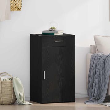 vidaXL Dressoir Zwart Eiken 50 x 42,5 x 93 cm, Verzenden, Nieuw, Overige houtsoorten, Minder dan 50 cm