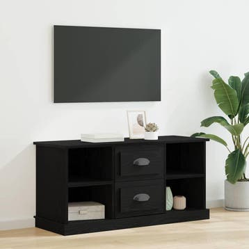 vidaXL TV-kast 99,5 x 35,5 x 48 cm Zwart Eiken Bewerkt hout, Minder dan 50 cm, Verzenden, Nieuw, Minder dan 100 cm