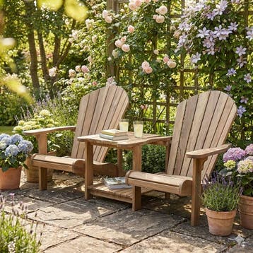 Canadian Twin teakhouten relax set, Tuin en Terras, Ophalen of Verzenden, Nieuw, Teakhout