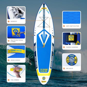 Tuxedo Sailor opblaasbaar stand-up paddleboard, ultralicht,, Verzenden, Zo goed als nieuw
