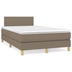 vidaXL Boxspring met matras stof taupe 120x190 cm, Verzenden, Nieuw, 190 cm of minder, Twijfelaar
