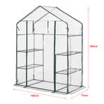 [en.casa] Tuinkas Hoorn met 4 planken 140x73x195 cm transpar, Tuin en Terras, Tuinhuizen, Verzenden, Nieuw