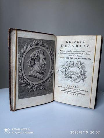 Henri IV, Prault - Lesprit de Henri IV ou anecdotes les, Antiek en Kunst, Antiek | Boeken en Bijbels