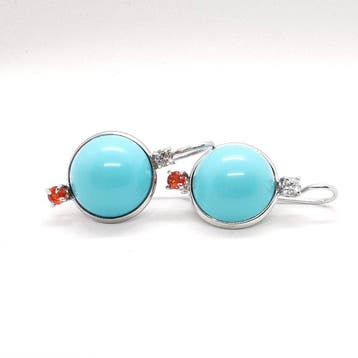 Turquoise - Argento 925 - Oorbellen - Italiaans vakmanschap