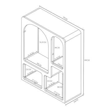 Boekenkast Vågå opbergkast 80x60x24 cm wit [en.casa], Huis en Inrichting, Verzenden, Nieuw