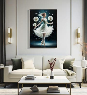 SCHILDERIJ OP DOEK DANSEND GELAKT MET FRAME -A- CM 72X4X102, Ophalen of Verzenden, Nieuw