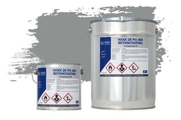 Wixx 2K PU 450 Betoncoating RAL 7042 | Verkeersgrijs A 5L, Verzenden, Nieuw, Verf, Grijs