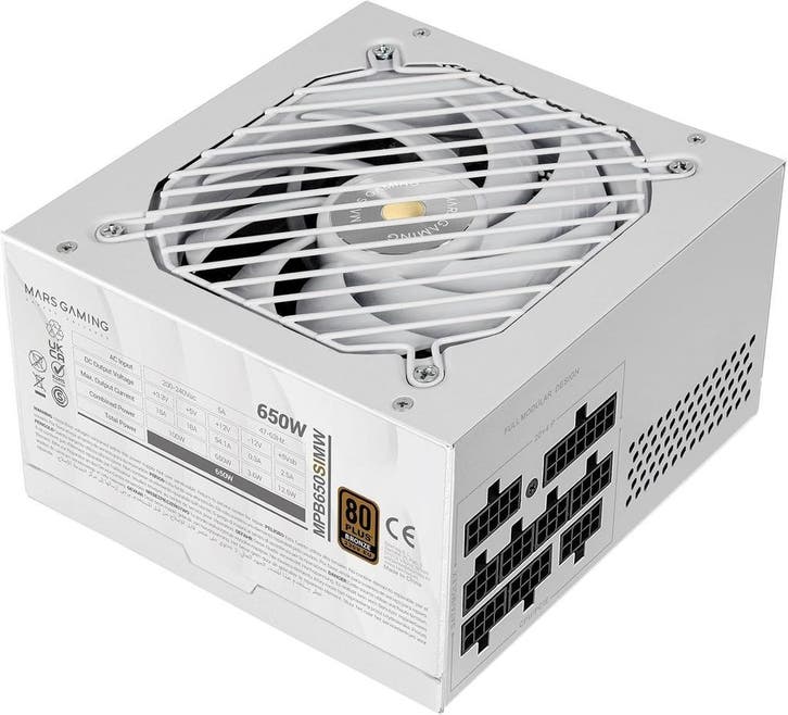 Mars Gaming 650W Wit | Tweedekansje | OP=OP, Computers en Software, Interne voedingen, Zo goed als nieuw, Ophalen of Verzenden