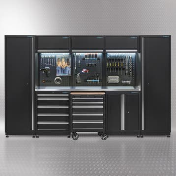Datona Werkplaatsinrichting PREMIUM met RVS werkblad 325 cm, Doe-het-zelf en Verbouw, Ophalen of Verzenden, Nieuw