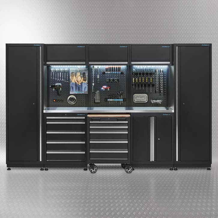 Datona Werkplaatsinrichting PREMIUM met RVS werkblad 325 cm, Doe-het-zelf en Verbouw, Werkbanken, Nieuw, Ophalen of Verzenden