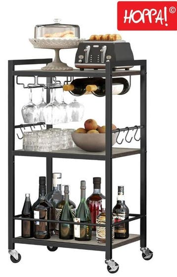 Hoppa! BC01BG032 Serveerwagen Grijs Van €49 Voor €25 NIEUW, Ophalen of Verzenden, Nieuw