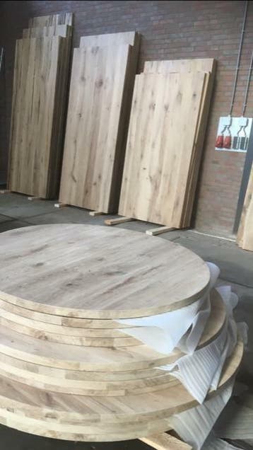 Tafelbladen van Oud Eiken / Eiken / Diverse onderstellen*, Doe-het-zelf en Verbouw, Ophalen, Nieuw, Eiken, Overige typen