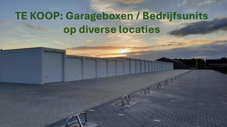 TE KOOP garageboxen / bedrijfsunits op diverse locaties, Huizen en Kamers, Garages en Parkeerplaatsen