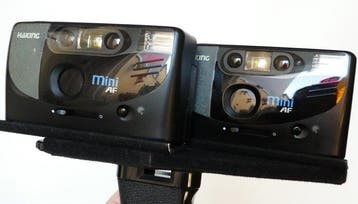 Analoge Stereo Camera set - 2x Haking Mini AF met Motor