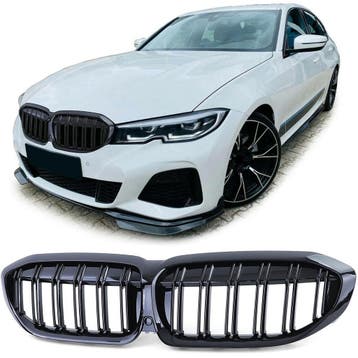 Grill voor BMW 3 Serie G20/G21 | glans zwart | dubbelspijls