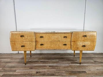 Commode - Ladekast uit de jaren vijftig, van esdoornhout met