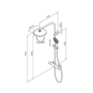 Opbouw Regendouche Set GRB Time Thermostatisch Anti-Kalk, Ophalen of Verzenden, Nieuw