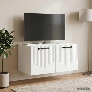 vidaXL Wandbeugel TV-kast Hoogglans Wit 59,5 x 41 x 30 cm, Huis en Inrichting, Kasten | Televisiemeubels, Minder dan 50 cm, Verzenden