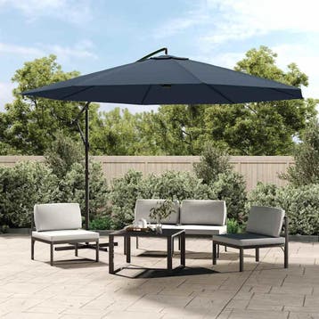 vidaXL Zweefparasol 3,5 m blauw, Verzenden, Nieuw, 3 tot 4 meter, Zweefparasol