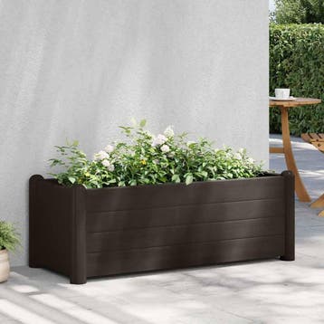 vidaXL Plantenbak verhoogd 100x43x35 cm PP mokka, Kunststof, 100 cm of meer, Verzenden, Nieuw