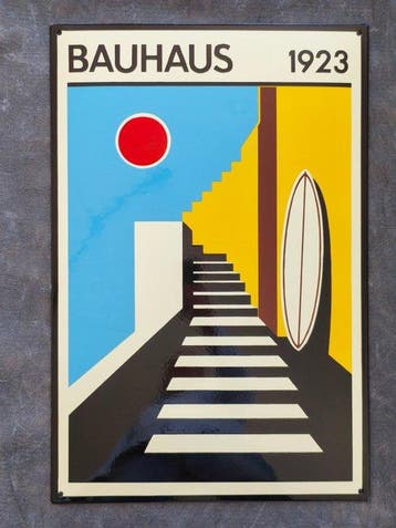 Bauhaus - enamel sign BAUHAUS Sonnenaufgang Emailschild
