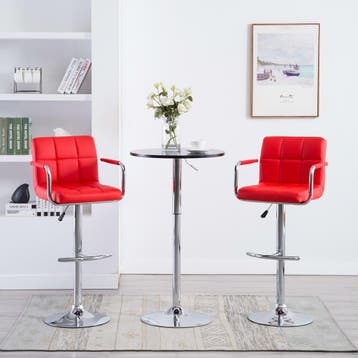 vidaXL Barstoelen 2 st kunstleer rood, Verzenden, Nieuw