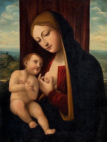 Bernardino De Conti (1450-1525), Kring van - Madonna del