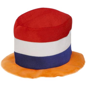Hoge Hoed Gestreept Rood-Wit-Blauw-Oranje, Ophalen of Verzenden, Nieuw