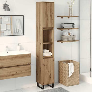 vidaXL Badkamerkast 30x30x190 cm bewerkt hout artisanaal, Verzenden, Nieuw