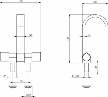 Allpa Mengkraan Chroom Dubbele Draaiknop 190 mm, Watersport en Boten, Ophalen of Verzenden, Nieuw