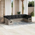 vidaXL 10-delige Loungeset met kussens poly rattan, Verzenden, Nieuw, Loungeset