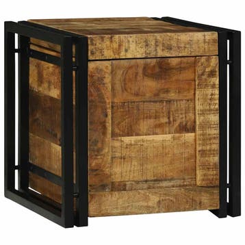 vidaXL Opbergbox Bruin en zwart 40 x 40 x 40 cm Massief, Verzenden, Nieuw