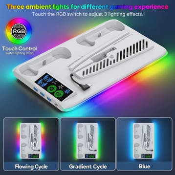 PS5 Verticale Stand met Koeler, Controller Oplader & RGB Ver, Verzenden, Nieuw