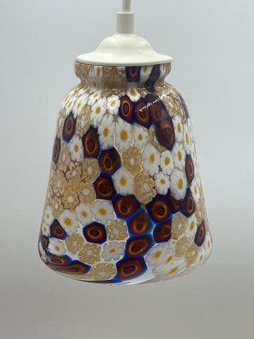 Campanella livio sospensione in murrine colorate Arlecchino
